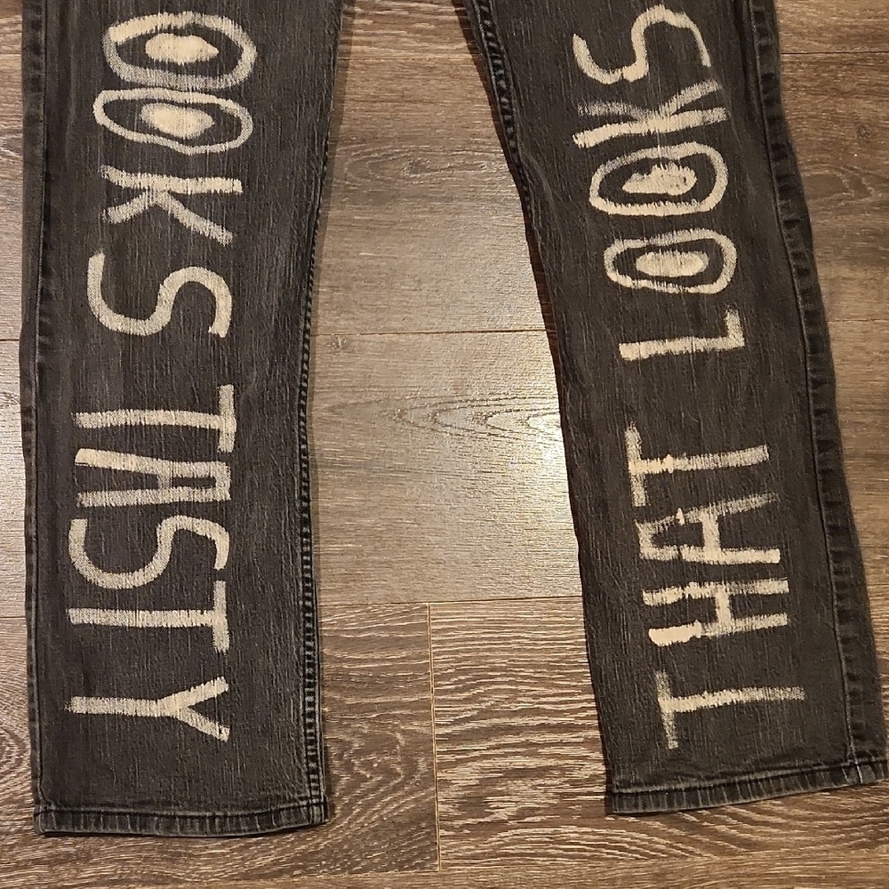 ❤️ LEVI'S GRAFFITI 569 LOOSE STRAIGHT JEANS - HOZIER "TAKE ME TO CHURCH" 33 - Picture 4 of 10